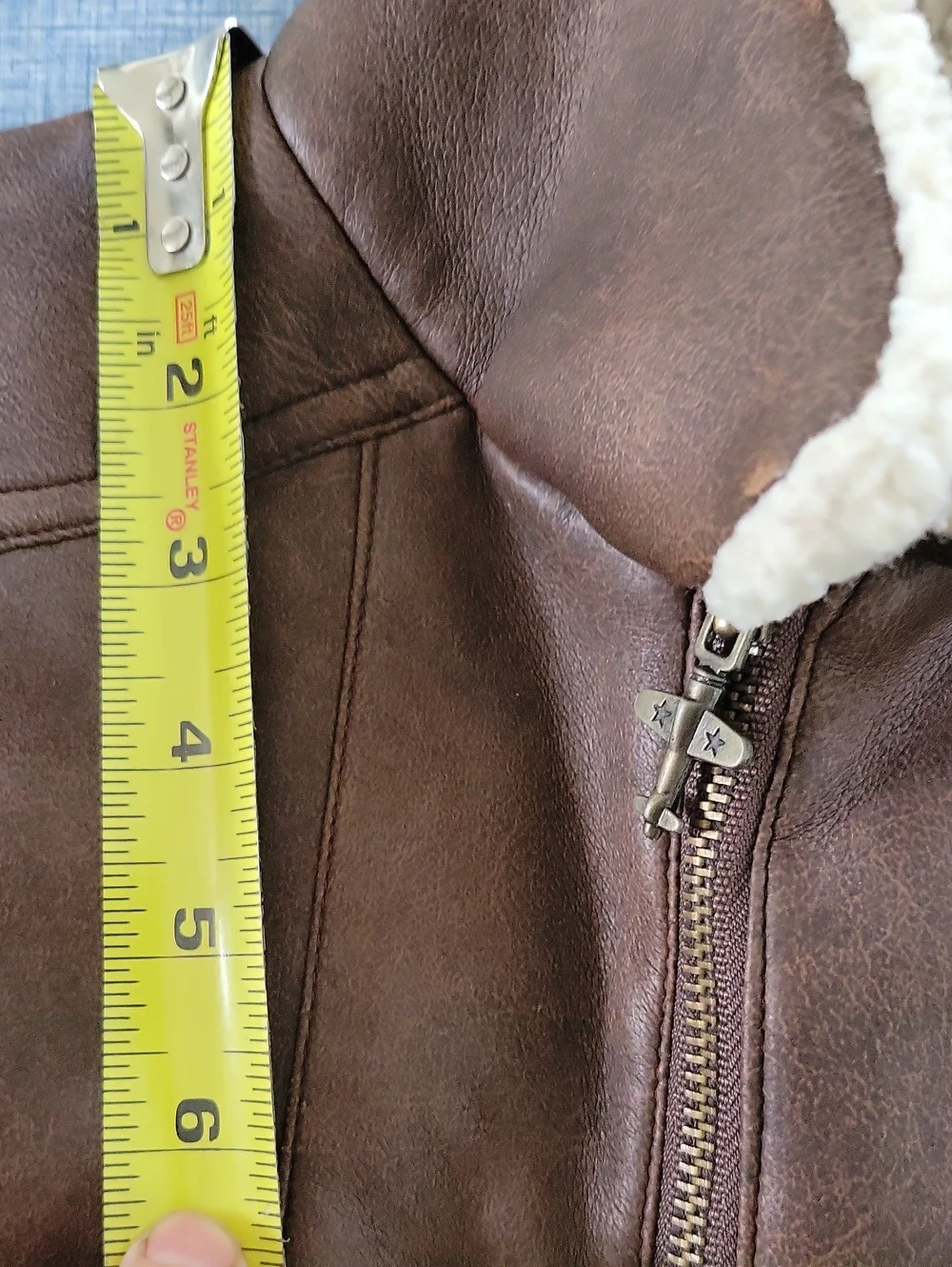 Sesame Street Kids Brown Aviator Jacket with Cream Sherpa Collar Zip Front Sz 2T